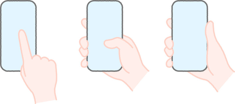 スマートフォンを操作する手　シンプル