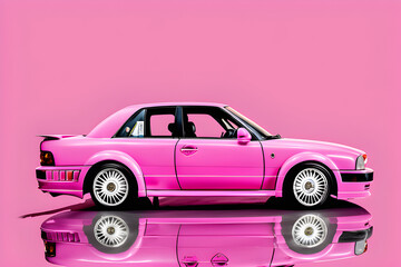 pink car with pink background
Generative AI