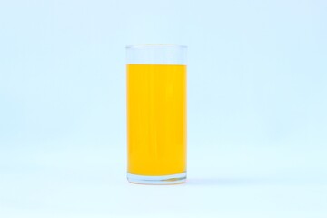 Orange juice glass. Isolated on white background