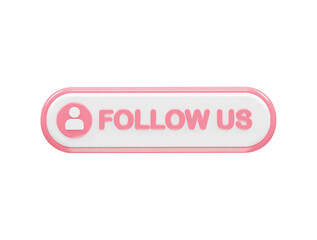 Follow button icon 3d rendering illustration