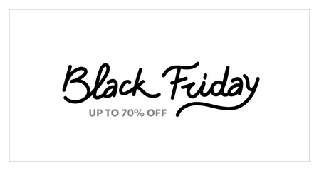 Vector black friday sale illustration with black color text lettering on white background. 3d style sale design