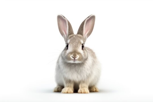  a close up of a small rabbit on a white background with a white background and a white background with a small rabbit on the right side of the rabbit is facing the camera.