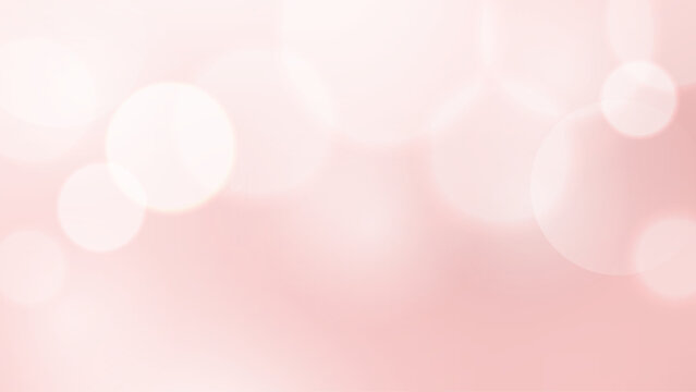 Abstract background with bokeh light effect. Blurred shiny circles on pink backdrop. Elegance banner template for Valentines or Mothers Day