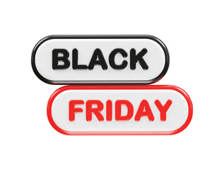 Black Friday sale 3d rendering icon illustration 