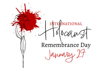 International holocaust remembrance day. Horizontal poster, print, banner. - 681598127