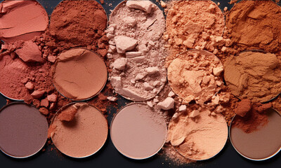 Broken eyeshadow palette in pastel color