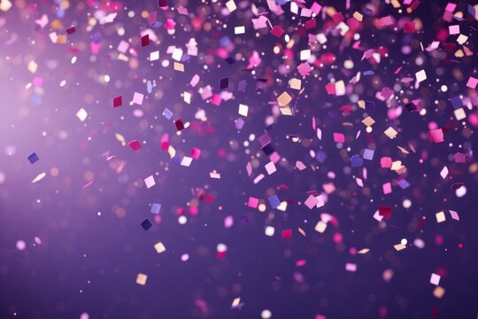 a lot of confetti on a purple background with a blurry image of a bunch of confetti on a purple background 