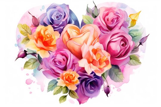 a bouquet of roses painted in watercolor on a white background with a splash of paint on the bottom half of the image and the top half of the image.