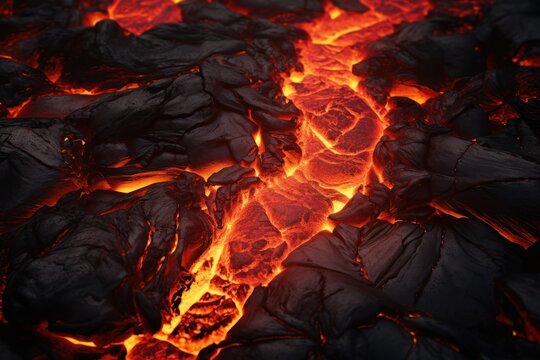  a close up of a fire with lots of hot lava in the middle of the image and bright orange flames coming out of the top of the top of the flames.