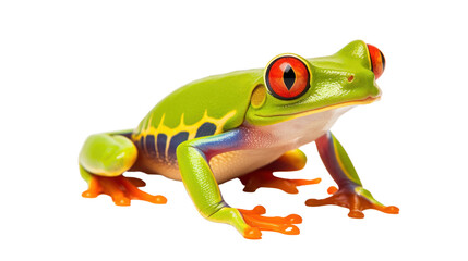 Tree frog red eyed on the transparent background