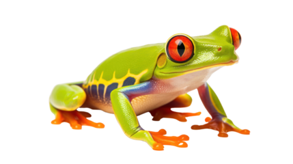 Tree frog red eyed on the transparent background