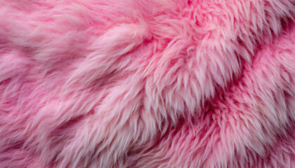 Fototapeta premium Pink fur texture top view