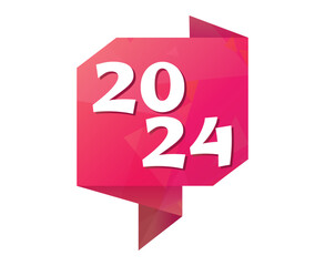 Happy New Year 2024 Holiday Abstract Pink And White Graphic Design Vector Logo Symbol Illustration