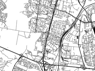 Vector road map of the city of Chertanovo Yuzhnoye in the Russian Federation with black roads on a white background.