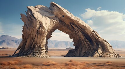 In the heart of the desert a striking rock formation