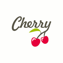 cherry logo , fruit logo vector