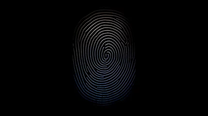 Fotobehang Fingerprint on a black background © frimufilms