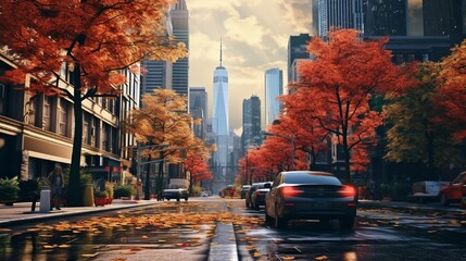 City life in the fall