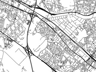 Vector road map of the city of Zhulebino in the Russian Federation with black roads on a white background.