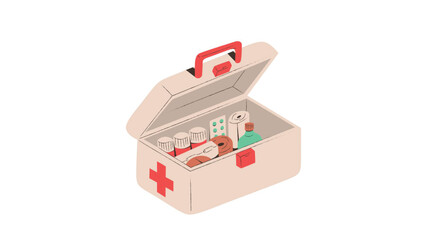 Medical Vector Icons. First aid box isolated on white background.