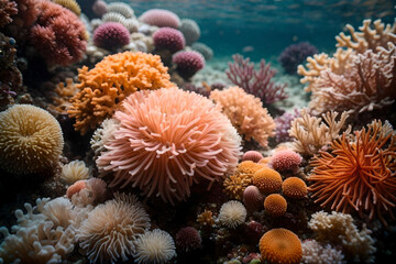 Fototapeta na wymiar A Beautiful Natural Saltwater Coral Reef