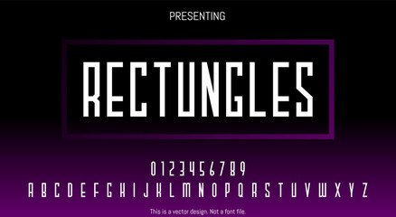 Modern Abstract Rectungles Font Design for English Alphabet