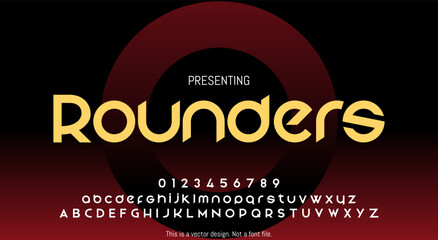 Modern Abstract Rounders Font Design for English Alphabet