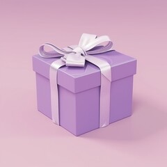 Fototapeta premium purple gift box with a bow
