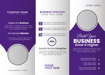 Modern vector trifold business brochure template design