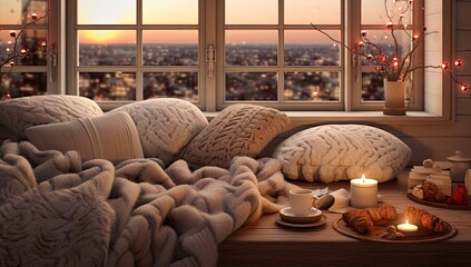 Cozy Winter Evening by the Window
