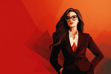 Strong and confident businesswoman illustration
