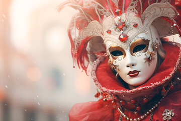 Venice Carnival background with copy space
