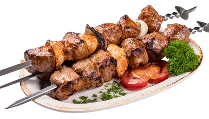 Grilled kebab skewer isolated on transparent background Png