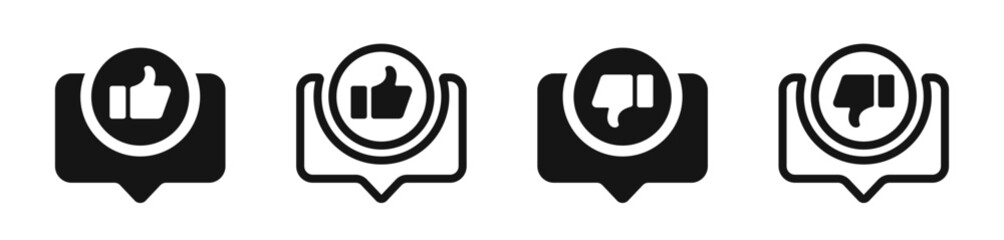 Like and dislike vector icons. Thumb up and thumb down.