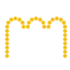 Traditional Indian Marigold Flower Decoration. Marigold Flower Design Vector. Marigold Flower Decoration Wedding Or Hindu Festival. Design Vector Element. Svg File. High Quality Design