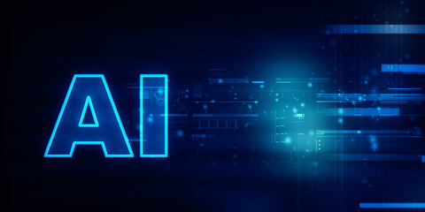 2d illustration Artificial Intelligence (AI) concept
