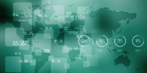 2d illustration world map abstract background