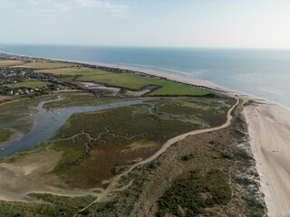 Fototapeta na wymiar West Wittering Marsh Area Aerial View