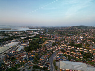 Havant Town aerial view drone shot
