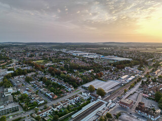 Fototapeta na wymiar Havant with Aerial View Drone shot.