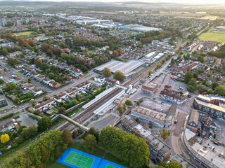 Havant Train Station Aerial View Drone Shot UK