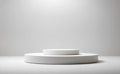 A minimal podium and white background for product presentation.