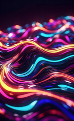 A flowing neon lights internet digital abstract background.