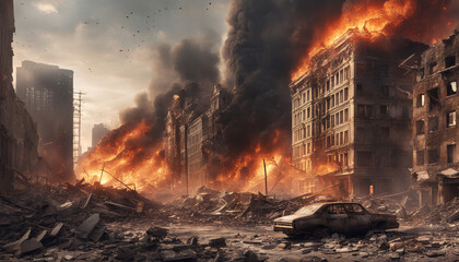 世紀末のイメージ　爆発　生成AI