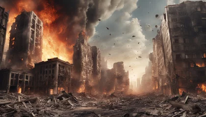 Gordijnen 世紀末のイメージ　爆発　生成AI © Hideshi