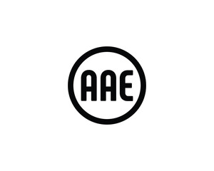 AAE logo design vector template