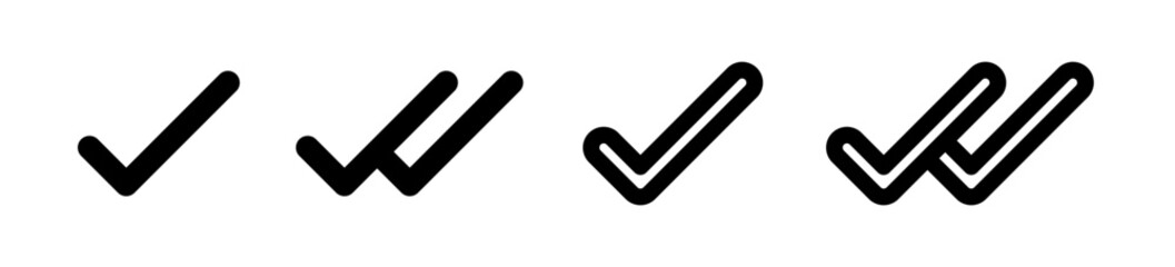 Checkmark vector icons. Tick icon set. Correct symbol.