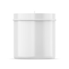 Blank scented candle for branding and mock up, votive candle mockup on isolated white background, 3d illustration.