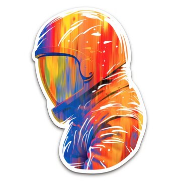 Paintball player isolated on a white background. Astronaut Sticker. Sticker. Logotype.
