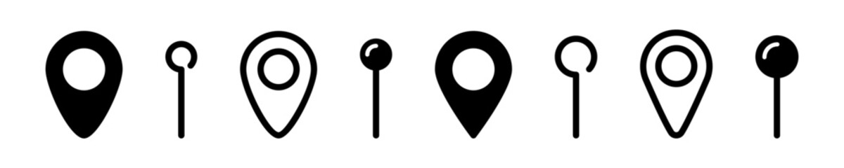 Location pointer icon. Location pin vector icon set.